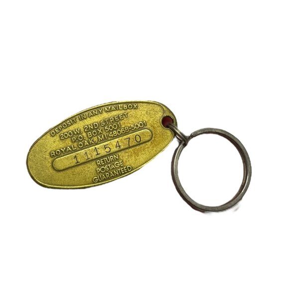 VTG 70s Chevrolet Commitment to Excellence Key Chain Owner Lost and Found Tag - Picture 3 of 5